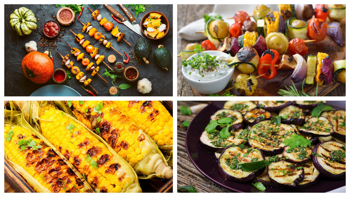 Maïs et aubergine grillés sur le BBQ. Comment faire un barbecue pour végétariens et végétaliens?