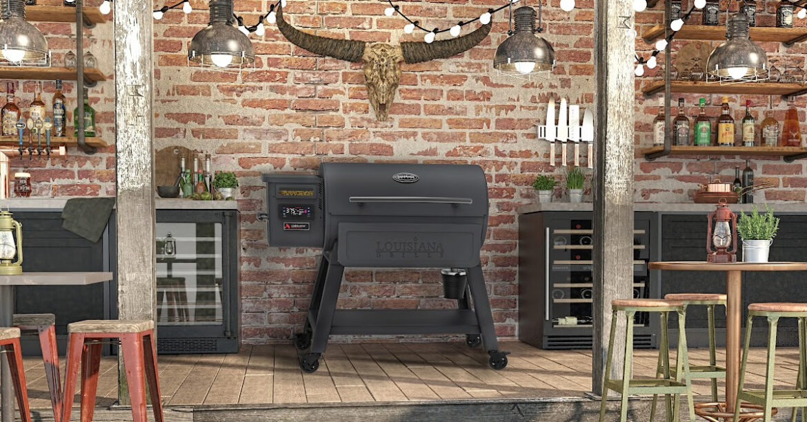 A Pellet Grill Bull Pit® by Ambiance® in a kind of saloon